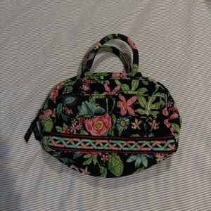 Vera Bradley Black Floral Cosmetic Bag